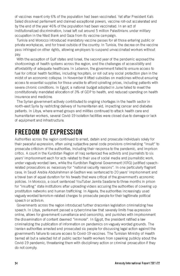 Amnesty International Report 2021/22 - Page 54