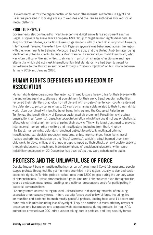 Amnesty International Report 2021/22 - Page 55