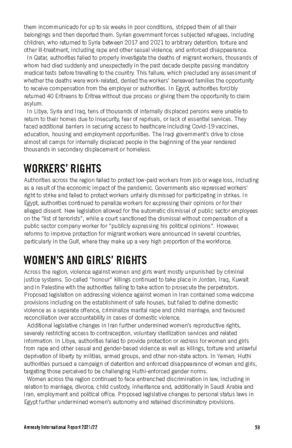 Amnesty International Report 2021/22 - Page 59