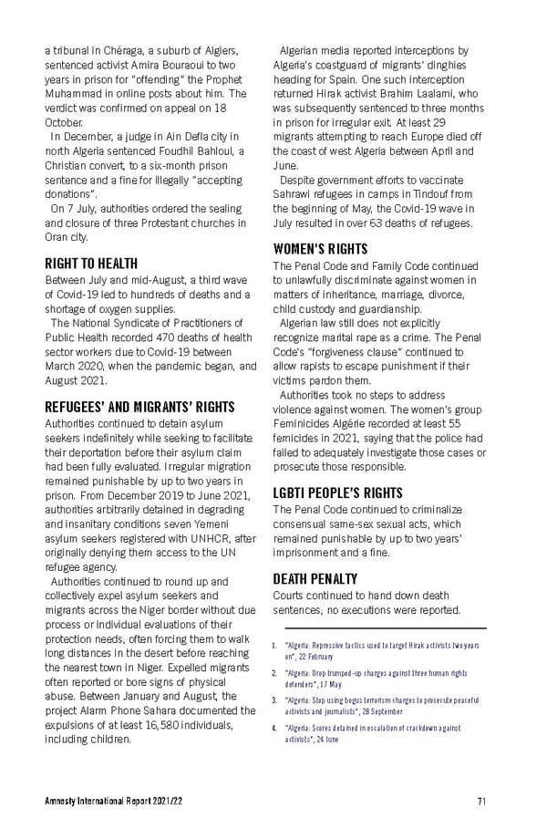 Amnesty International Report 2021/22 - Page 71