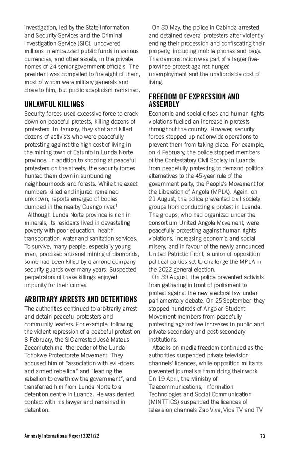 Amnesty International Report 2021/22 - Page 73