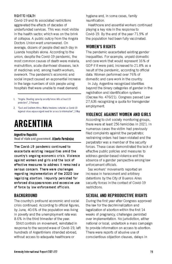 Amnesty International Report 2021/22 - Page 75