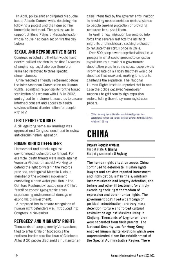 Amnesty International Report 2021/22 - Page 124