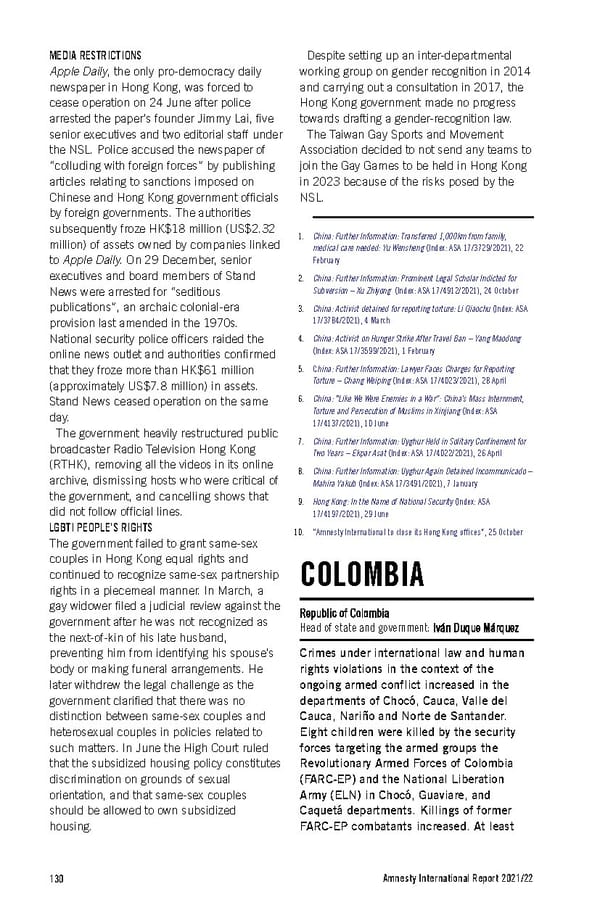 Amnesty International Report 2021/22 - Page 130
