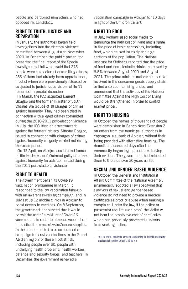 Amnesty International Report 2021/22 - Page 138