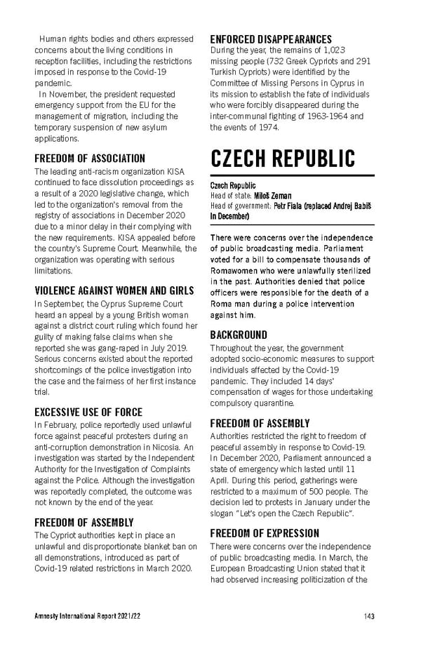 Amnesty International Report 2021/22 - Page 143