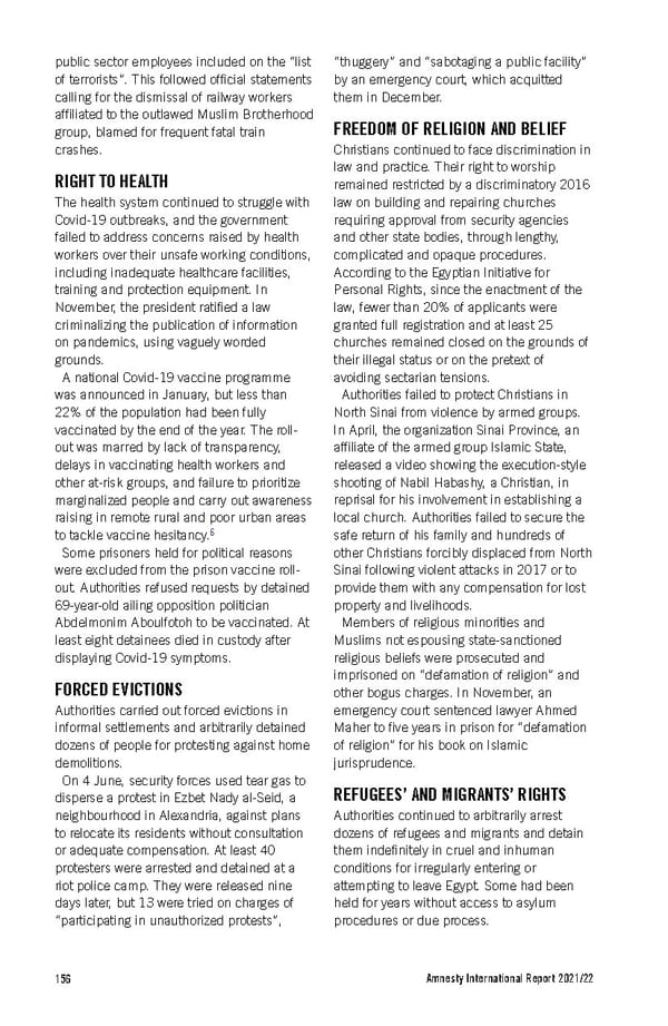 Amnesty International Report 2021/22 - Page 156