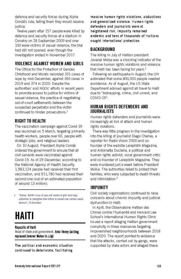 Amnesty International Report 2021/22 - Page 185