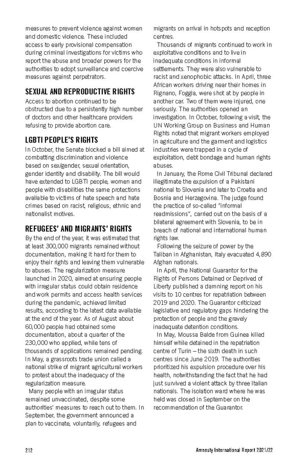 Amnesty International Report 2021/22 - Page 212