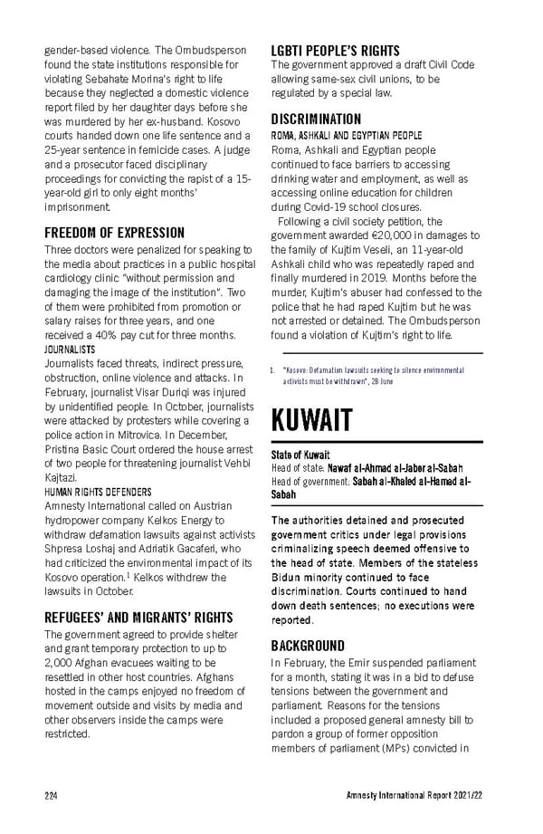 Amnesty International Report 2021/22 - Page 224