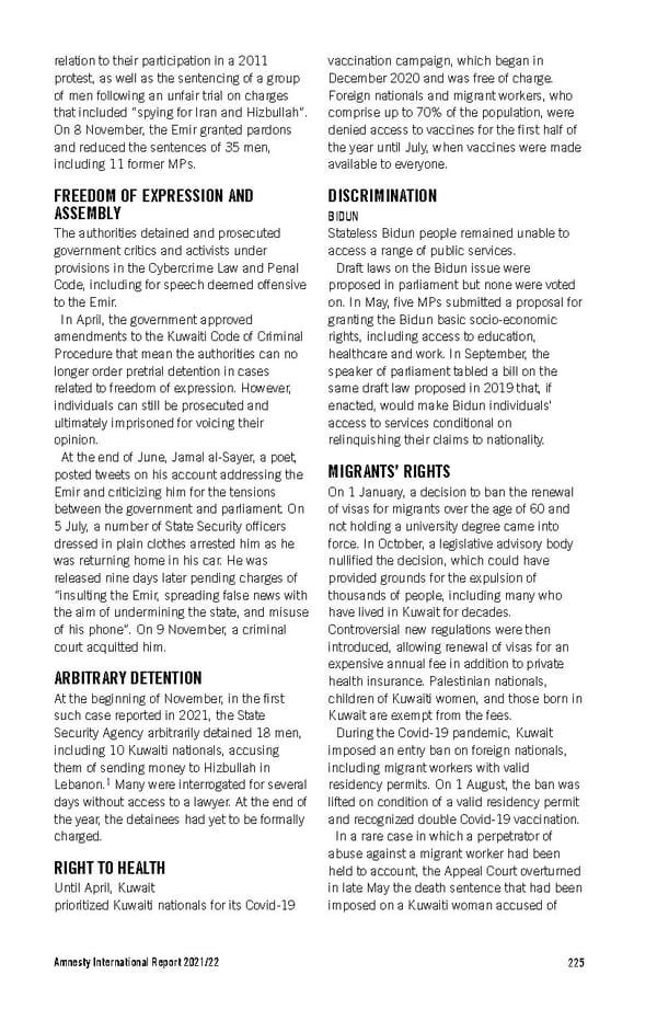 Amnesty International Report 2021/22 - Page 225