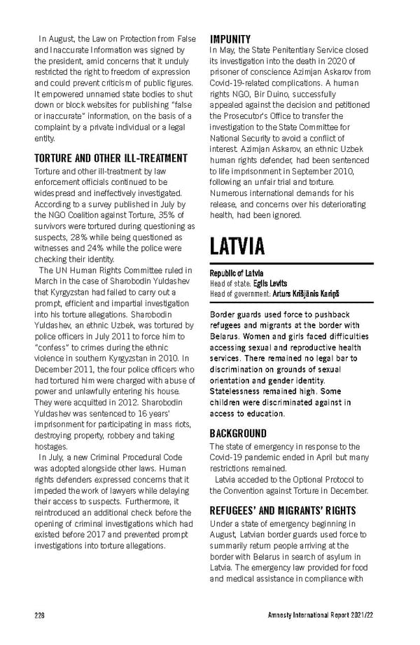 Amnesty International Report 2021/22 - Page 228