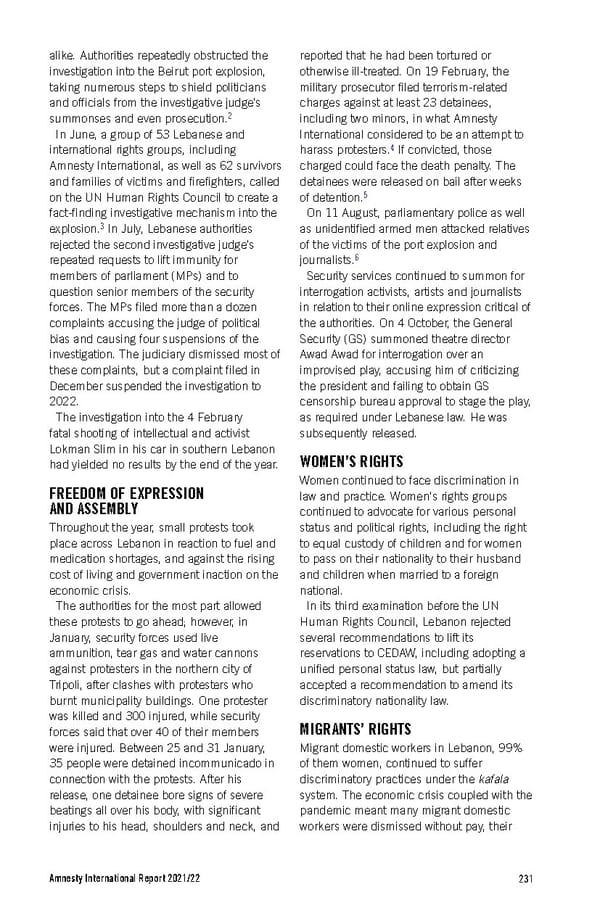 Amnesty International Report 2021/22 - Page 231
