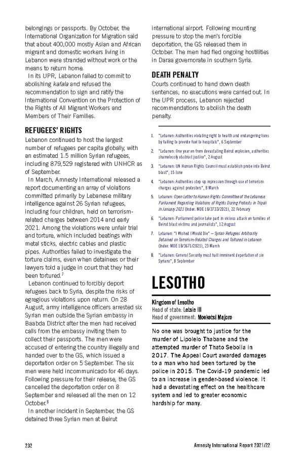 Amnesty International Report 2021/22 - Page 232