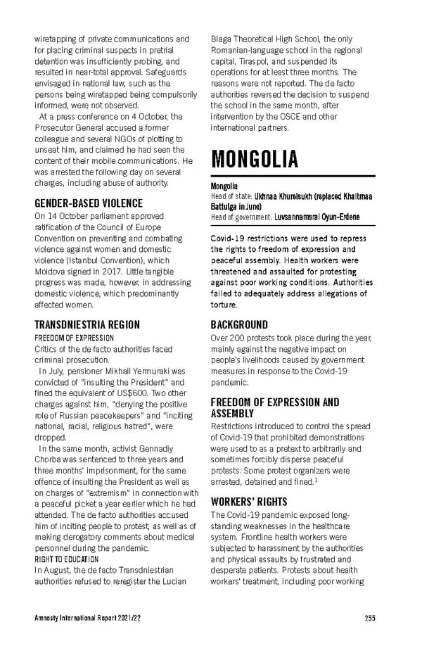 Amnesty International Report 2021/22 - Page 255