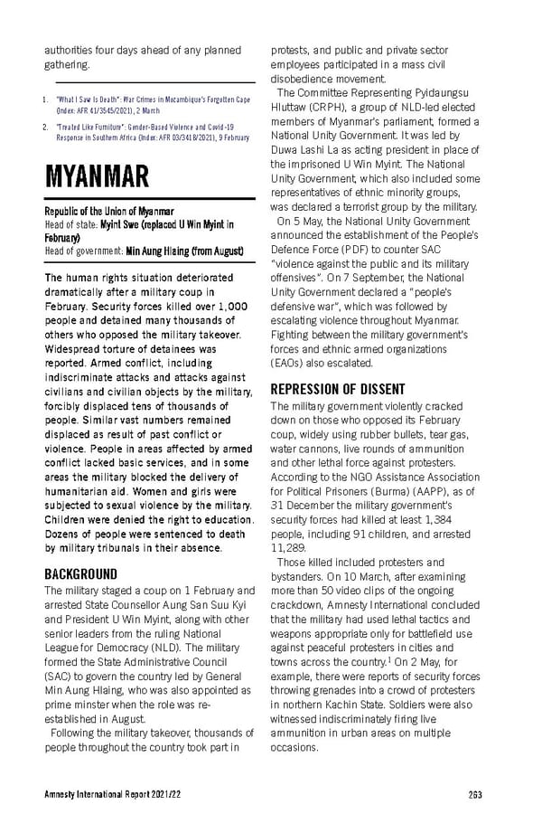 Amnesty International Report 2021/22 - Page 263