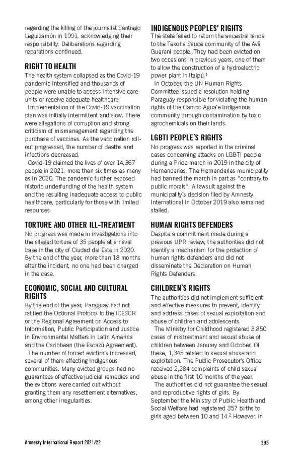 Amnesty International Report 2021/22 - Page 295