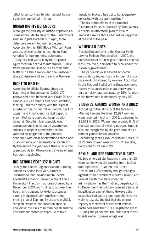 Amnesty International Report 2021/22 - Page 297