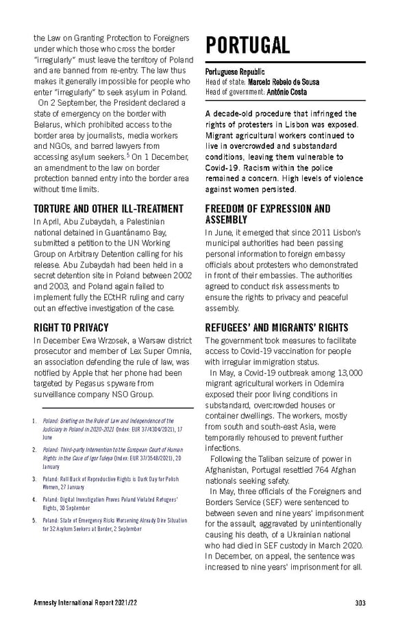 Amnesty International Report 2021/22 - Page 303