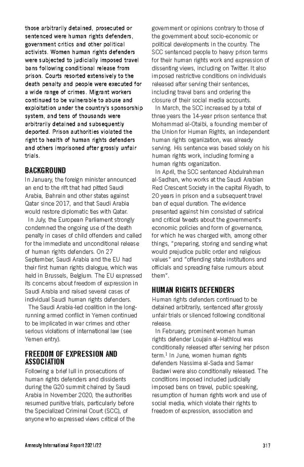 Amnesty International Report 2021/22 - Page 317