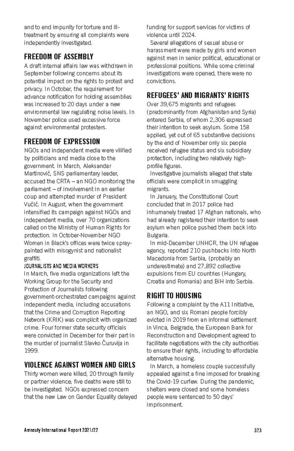 Amnesty International Report 2021/22 - Page 323