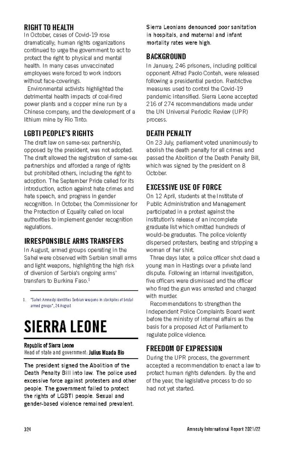 Amnesty International Report 2021/22 - Page 324