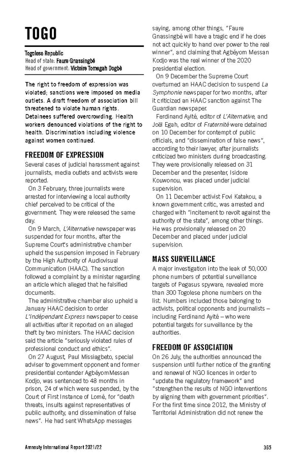 Amnesty International Report 2021/22 - Page 365