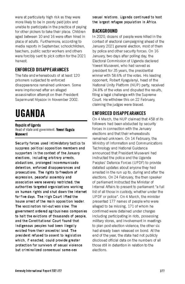 Amnesty International Report 2021/22 - Page 377