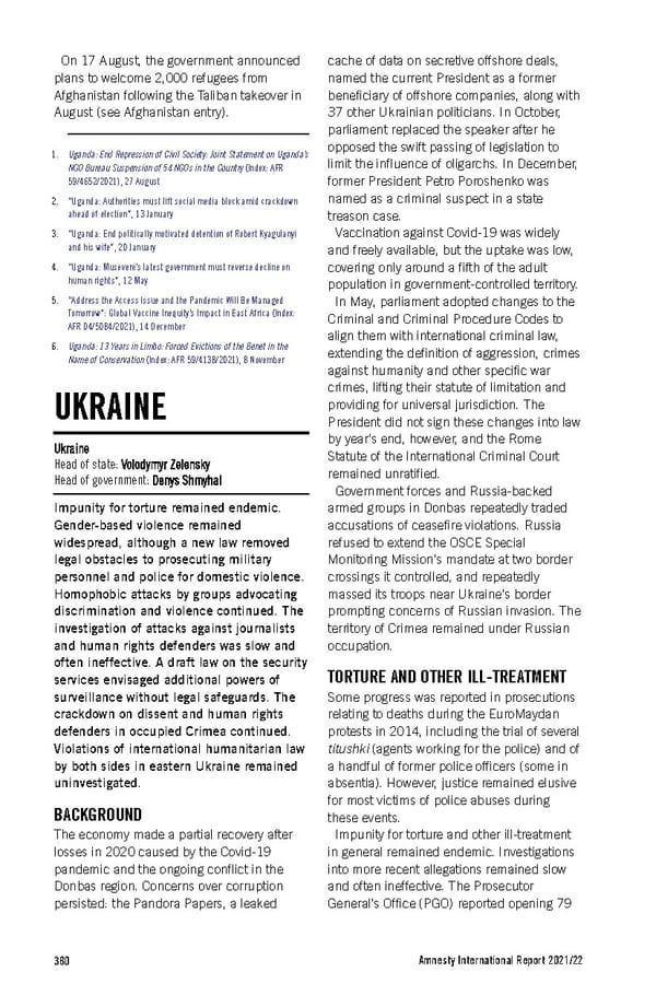 Amnesty International Report 2021/22 - Page 380