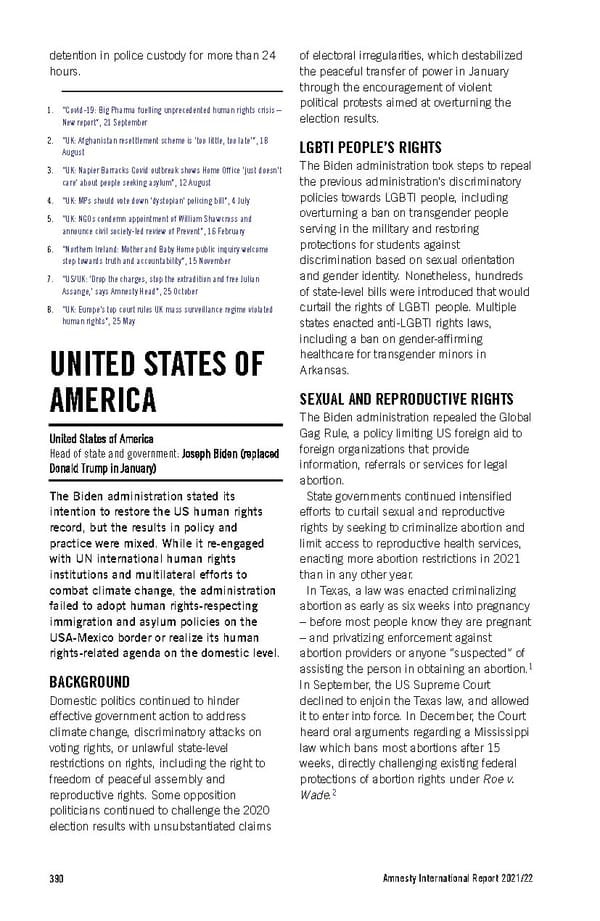 Amnesty International Report 2021/22 - Page 390
