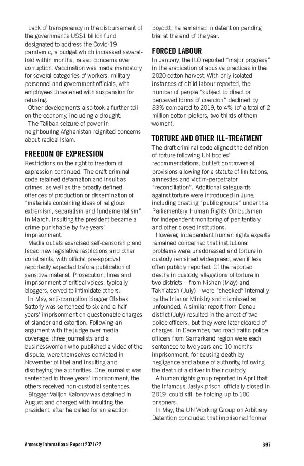 Amnesty International Report 2021/22 - Page 397