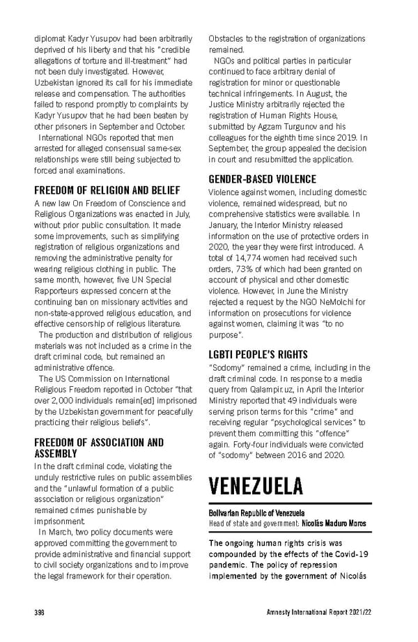 Amnesty International Report 2021/22 - Page 398
