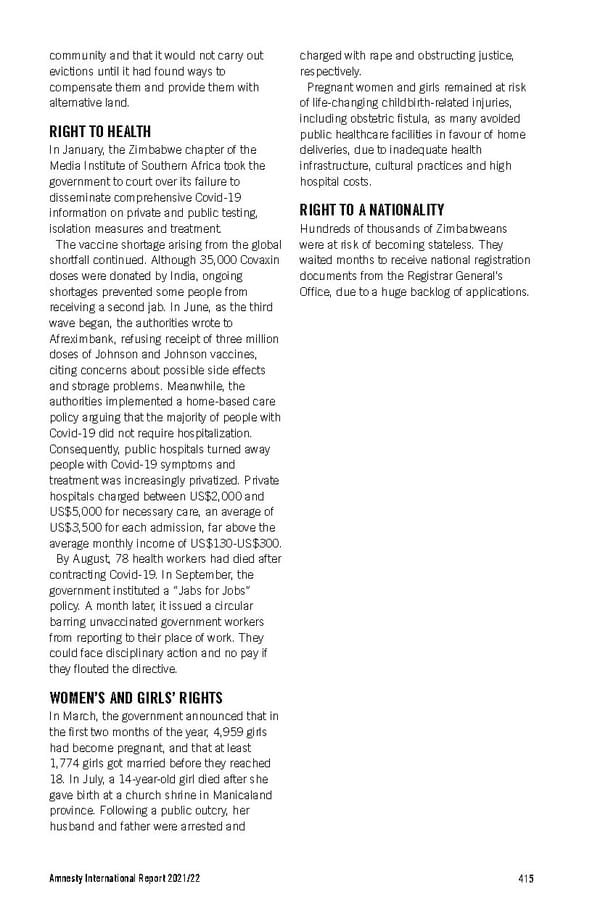 Amnesty International Report 2021/22 - Page 415