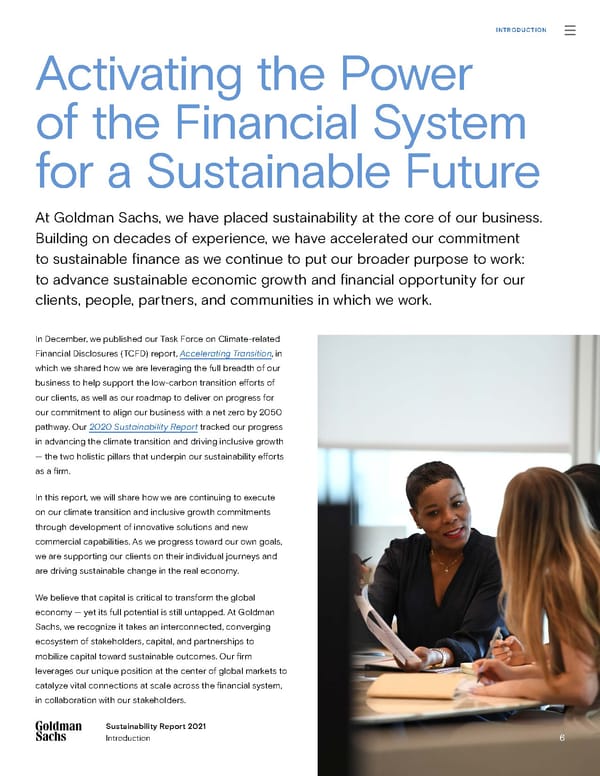 Sustainability Report | Goldman Sachs - Page 6