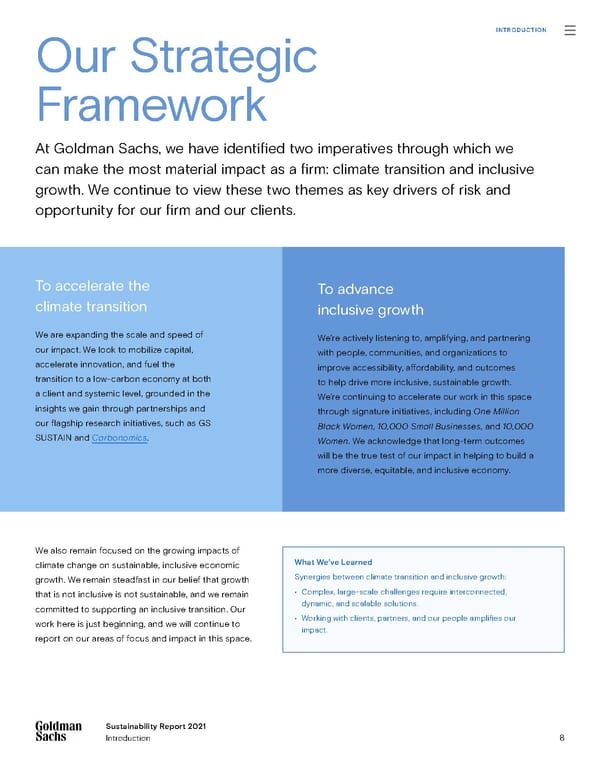 Sustainability Report | Goldman Sachs - Page 8