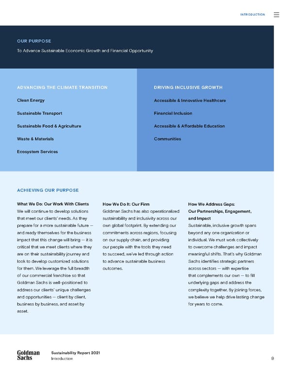 Sustainability Report | Goldman Sachs - Page 9