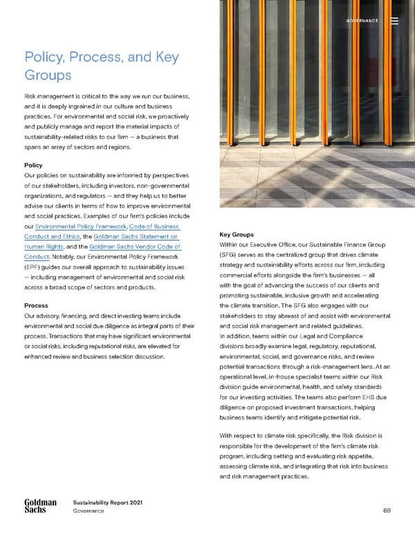 Sustainability Report | Goldman Sachs - Page 89