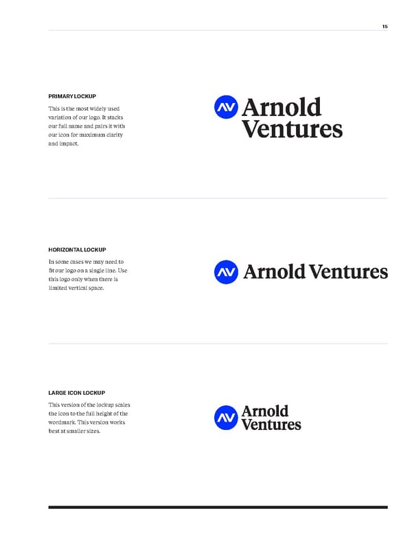 Arnold Ventures Brand Book - Page 15