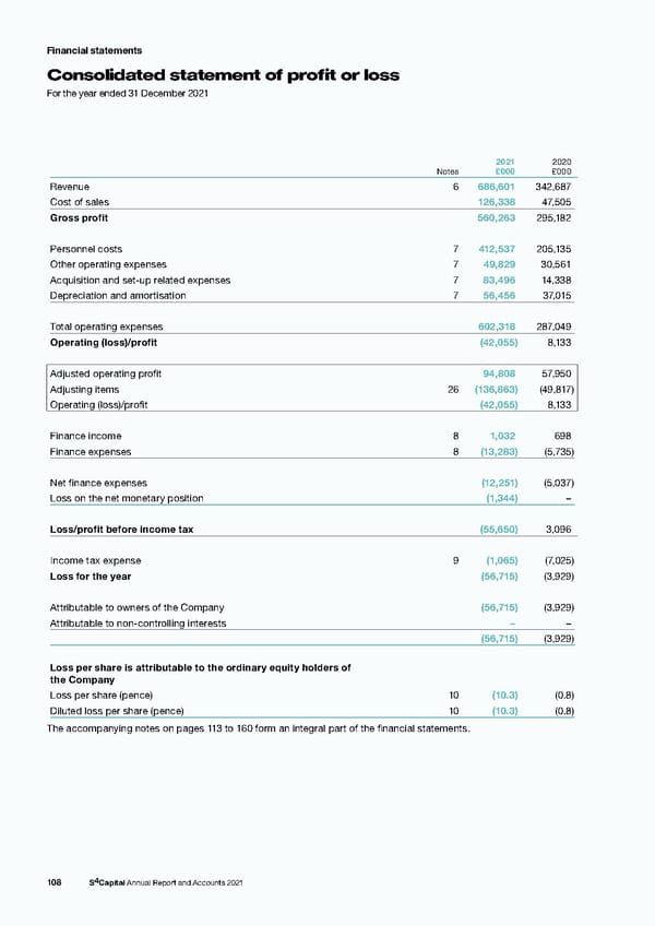 s4 capital annual report and accounts 2021 - Page 110