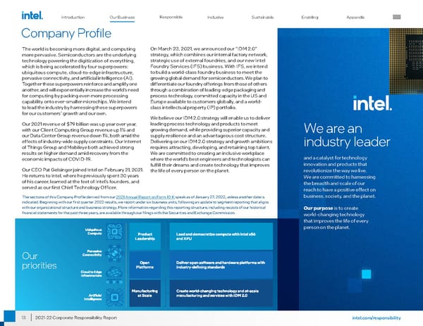 Intel Corporate Responsibility Report - Page 13