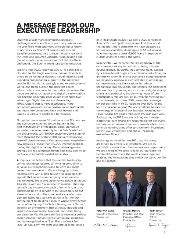Equinix Sustainability Report - Page 3