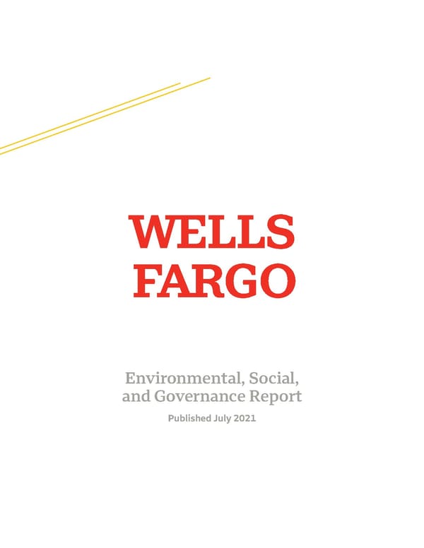 Wells Fargo ESG Report - Page 1