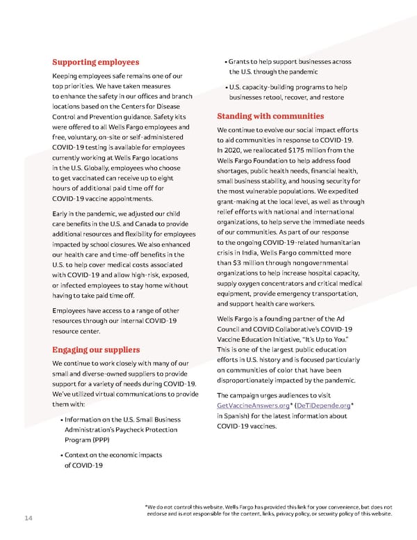 Wells Fargo ESG Report - Page 14