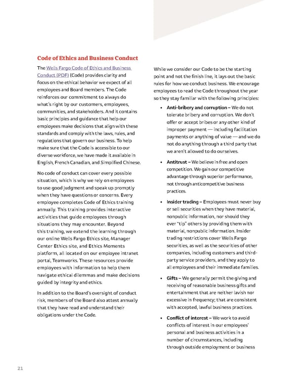 Wells Fargo ESG Report - Page 21