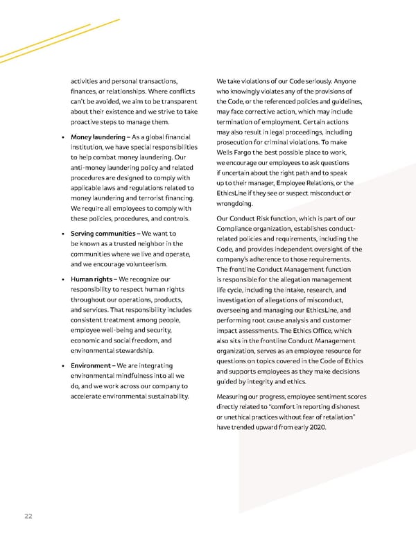 Wells Fargo ESG Report - Page 22