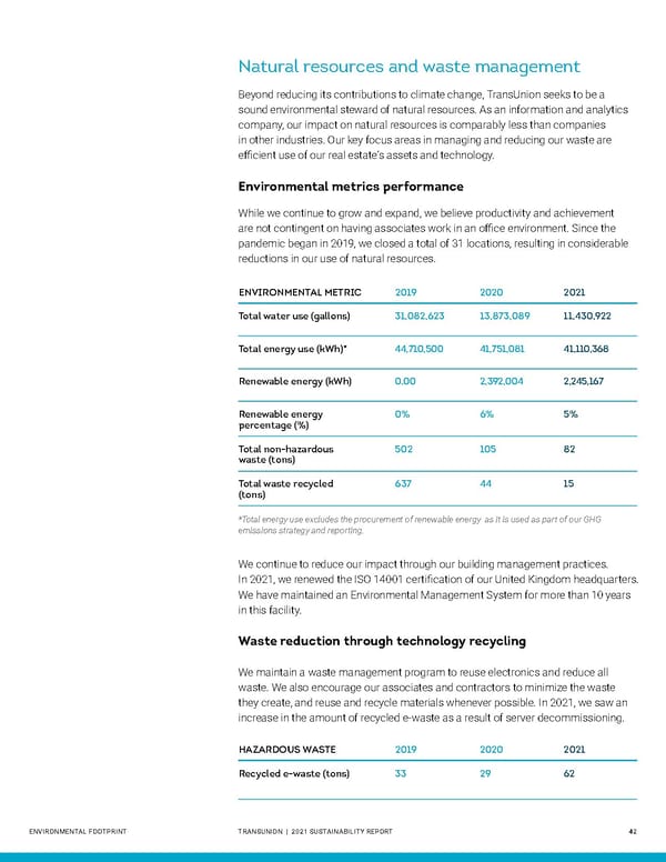 Sustainability Report | TransUnion Flipbook - Page 42