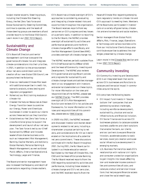 Citi ESG Report - Page 11