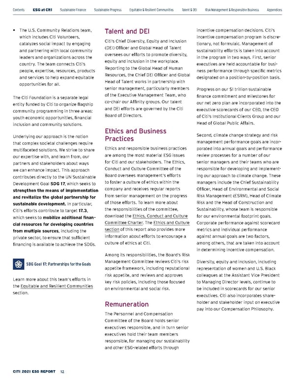 Citi ESG Report - Page 12