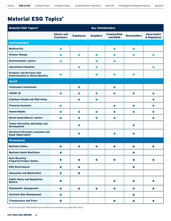 Citi ESG Report - Page 14