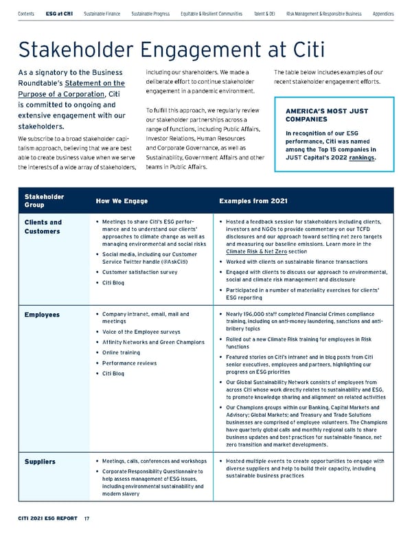 Citi ESG Report - Page 17